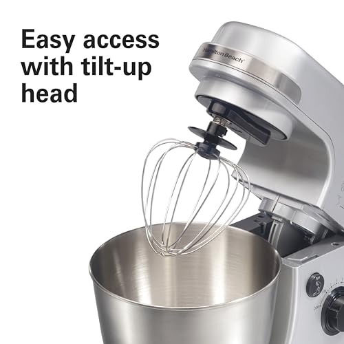 Electric Stand Mixer (Silver / 7 Speeds with Whisk & Splash Guard)