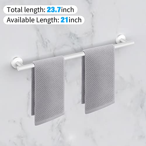 2 Pieces White Bathroom Towel Bar (White / 24inch)