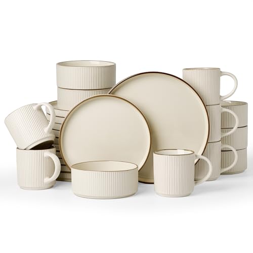 Dinnerware Set with Mugs (Cream / Service for 6 with Mugs)