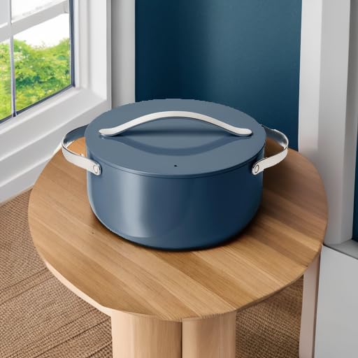 Non Stick Ceramic Dutch Oven Pot with Lid (Navy)