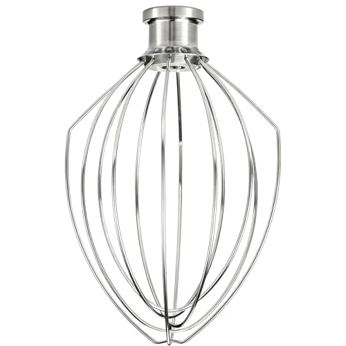 Stainless Steel Whisk Attachment for KitchenAid 5 Qt Bowl (Fits Bowl-Lift K4/K5/5SS/KSM5/KP25/KG25/Pro500)