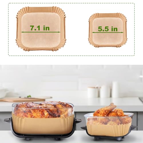 Air Fryer Liners for Ninja Crispi Air Fryer (5.5''+7.5''Square)