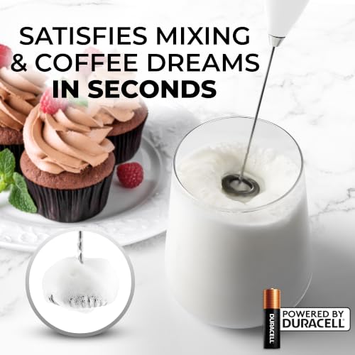 Zulay Powerful Milk Frother for Coffee with Upgraded Titanium Motor (Elegant White / OG Frother)