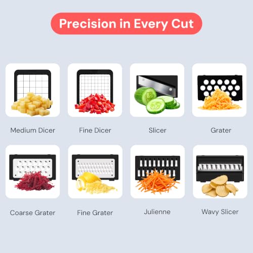 Essential Vegetable Chopper & Mandoline Slicer (White/Black)