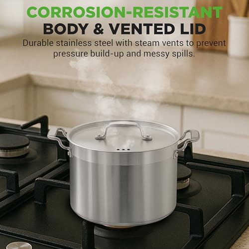 8 Qt Heavy Duty Stockpot with Stainless Steel Lid