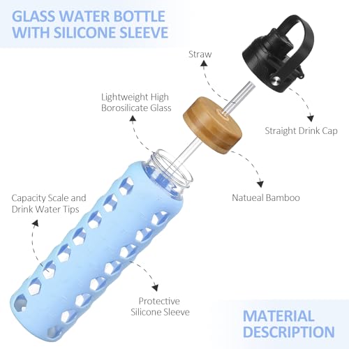 Glass Water Bottle (Glacier / 32 Ounces)