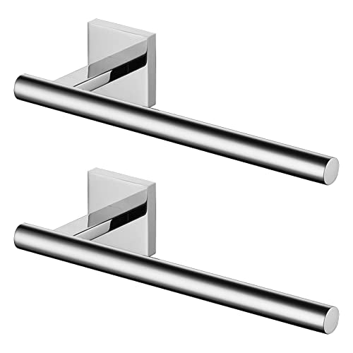 Hand Towel Bar Chrome Bathroom Towel Rail Holder Kitchen Paper Holder Wall Mounted Toilet Cabinet Mount 2 Pack (Polished Chrome / 2 Pack)