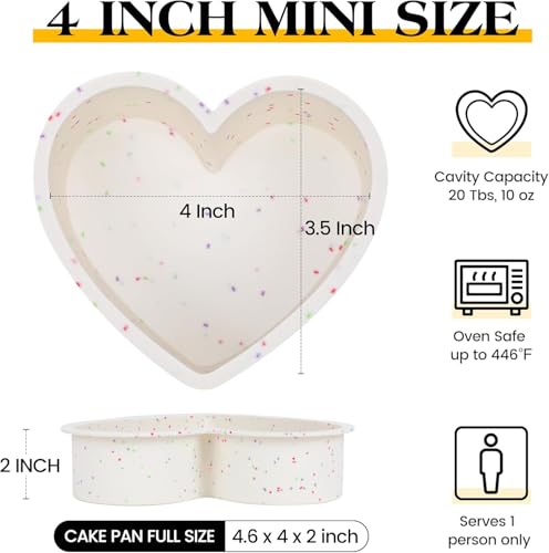 4 Inch Mini Heart Shaped Silicone Cake Pans (Heart / 4 inch)