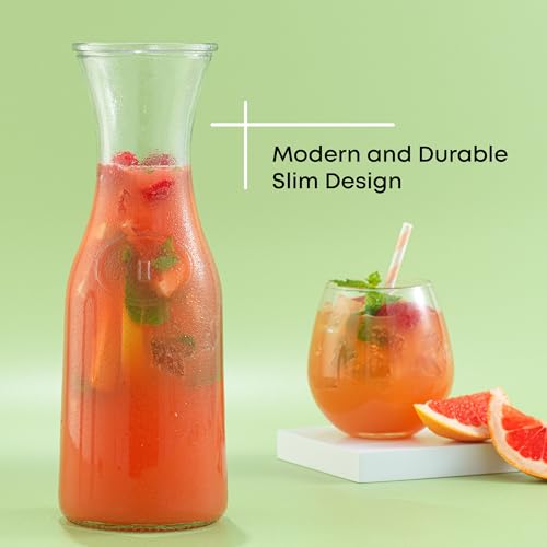 Glass Carafe with Lid (Set of 4, 36 Ounces each)