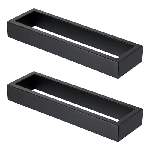 Towel Rings Matte Black Hand Towel Bar Holder 9 (Matte Black / 2 Pack)