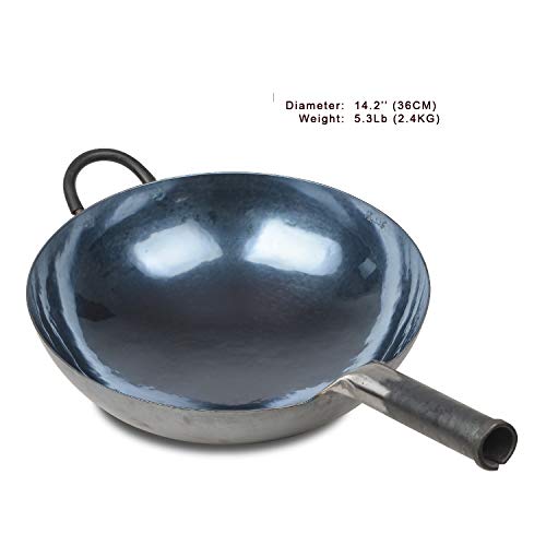 ZhenSanHuan Chinese Hand Hammered Iron Woks and Stir Fry Pans