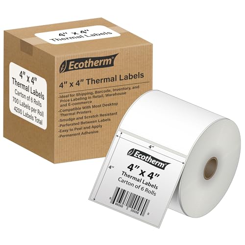 4" x 4" Thermal Labels (4200 Count)