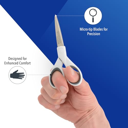 5-Inch Micro-Tip Fabric Scissors with Titanium-Bonded Blades - Craft Scissors for Paper and Fabric, Sewing, and More (5-Inch / 5" Straight)