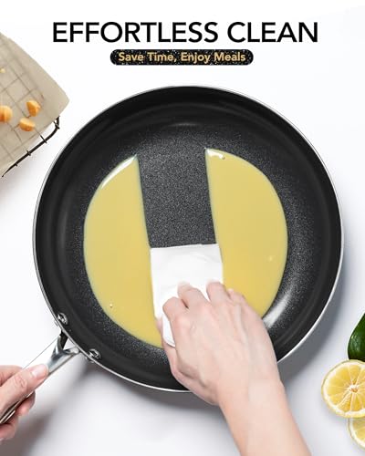 8 Inch Nonstick Frying Pan with Lid (Black / 8 inch)
