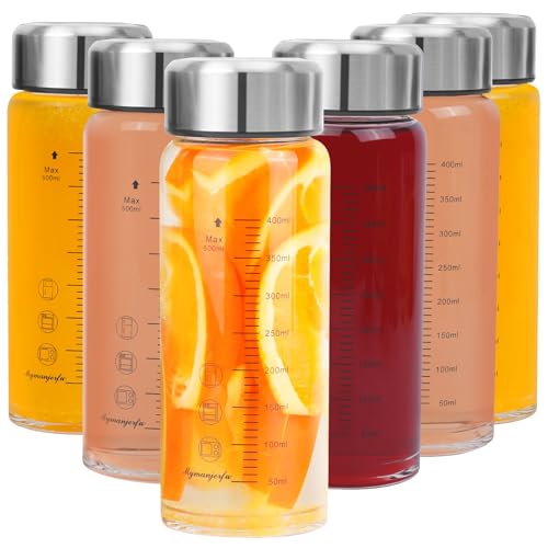 Glass Juice Bottles 6 Pack 16 oz (6-Pack / 16 oz/500 ml)