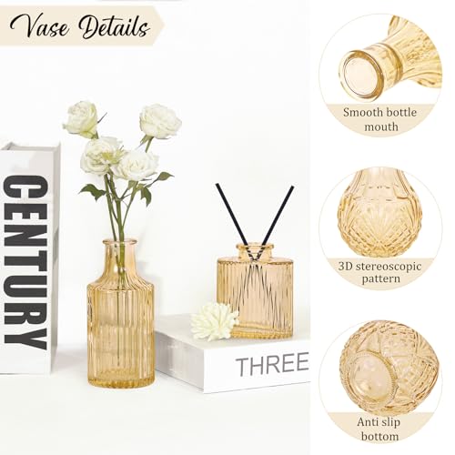 Set of 36 Glass Bud Vases Small Flower Vases for Centerpieces (Champagne)