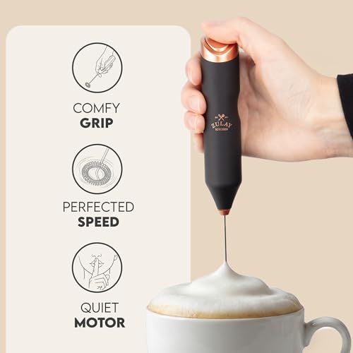 Powerful Frother Wand AA Batteries Included (Fancy Copper Black / Majestic Frother)