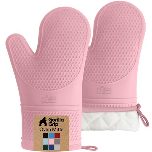 Silicone Oven Mitts (Pink / 12.5" Oven Mitts)