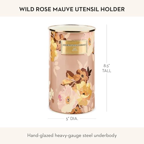 Enamel Utensil Holder (Mauve Wild Rose)