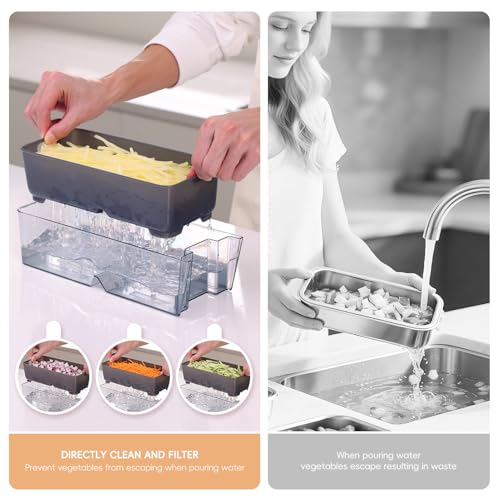 Safe Mandoline Slicer For Kitchen (Gray+White)