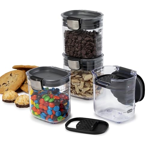 PKS 401 1.5 Cup Mini Prokeeper+ Airtight Silicone Seal Storage Container Great For Spices & Baking Acessories (4- Piece)