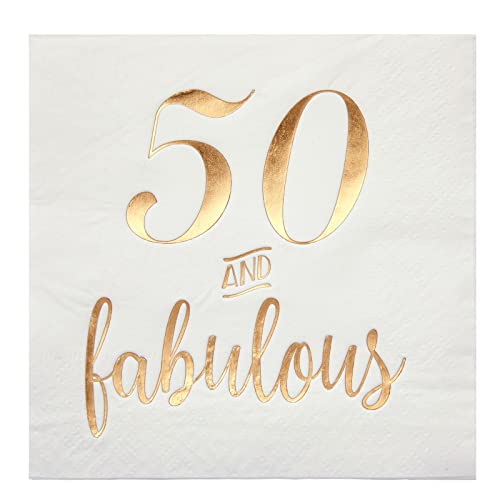 50th Birthday Napkins for Women (50 Pack)