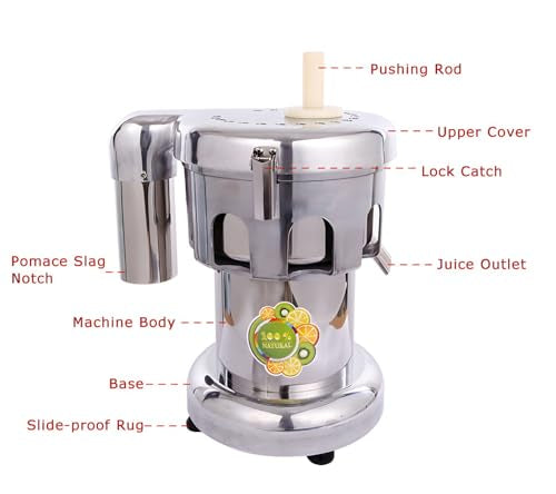 110V 750W Electric Stainless Steel Vegetable & Fruit Juice Maker Squeezer Centrifugal Juicer Machine Commercial Juice Press Machine 5