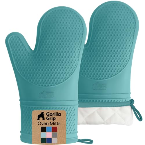 Silicone Oven Mitts (Turquoise / 12.5" Oven Mitts)