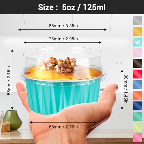 Aluminum Baking Cups with Lids (Blue / 30pcs)