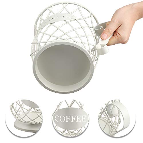 White Medium Coffee Pod Capsule Storage Holder for 35 K Cups Capacity K Cup Holder K Cup Organizer (White / Medium for 35 kcups)