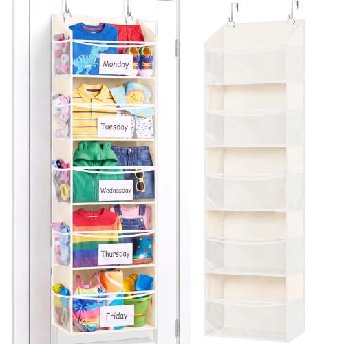 5Tiers Over Door Organizer (ClearBeige - 5 Tiers)