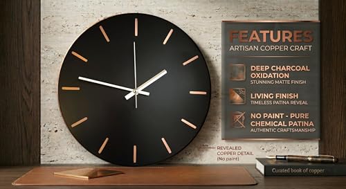 Handmade Pure Copper Wall Clock for Home Decoration (Classic Copper / 17.7)