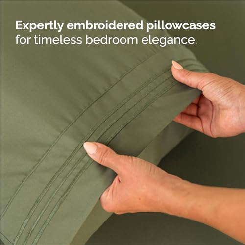 Split King Size 5 Piece Sheet Set (15 - Sage Green / Split King Size)