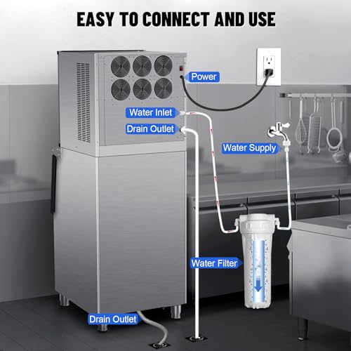 Commercial Ice Maker Machine 500Lbs (Clear Ice Cubes - 500LBS/24H)