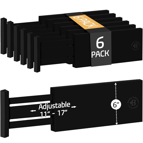 6 Pack Black Drawer Dividers (6 Count)