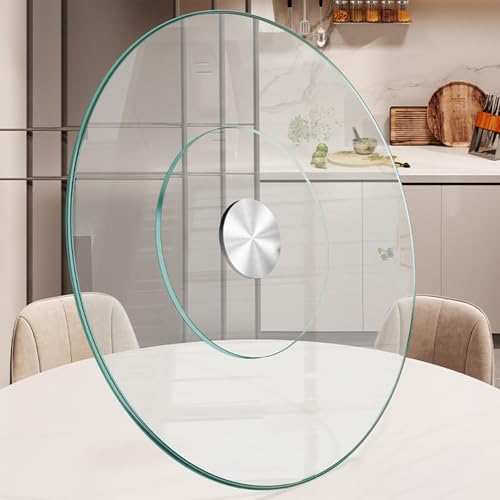 26.7 inch Lazy Susan for Table Top Tempered Glass Rotating Serving Tray for Dining Table (26.7in (68cm))