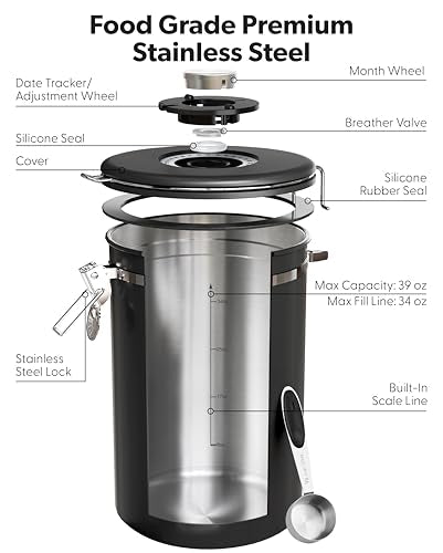 Coffee Canister with Window (Black / 39 oz)