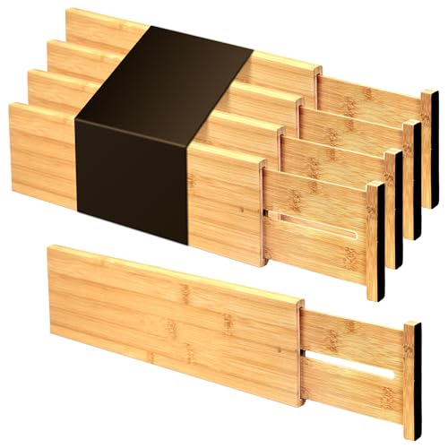 Bamboo Drawer Dividers Large (Natural / 4"H, Large)