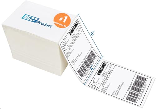 Fanfold 4 x 6 Direct Thermal Labels White Perforated Shipping Labels (White / 1 Stacks | 1000 Labels)