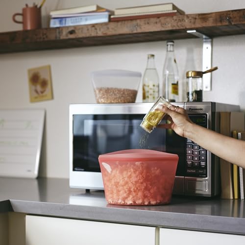 Premium Reusable Silicone Food Storage Bowl (Red / 6-Cup)