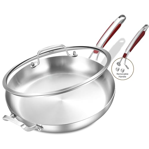 13 Inch Stainless Steel Frying Pan with Lid