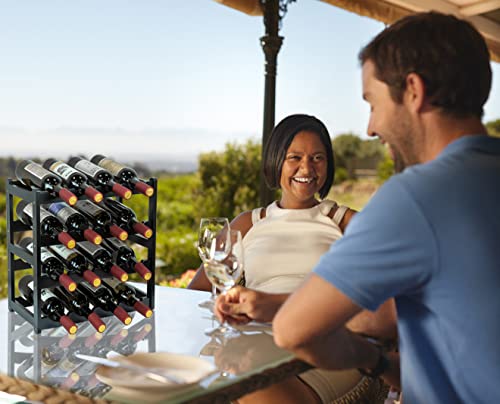 Bamboo Wine Rack (4 Tier Black)