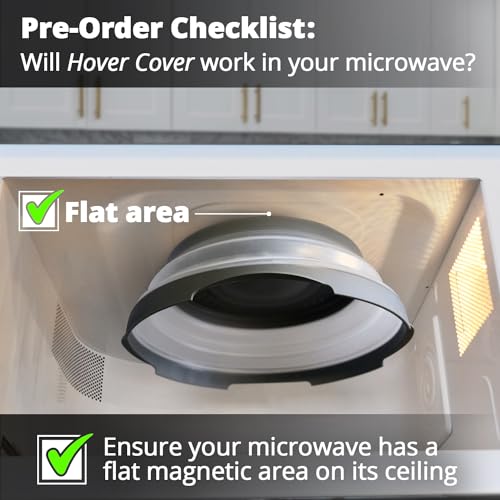 Magnetic Microwave Splatter Cover (12 Inch - Full Size Microwaves - Gray)