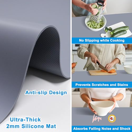 Extra Large Silicone Mat 78.74”x19.69”x0.08” (Dark Gray / 78.7"L x 19.7"W)