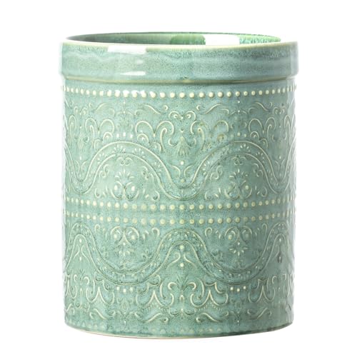 Kitchen Utensil Holder (Forest Green (Lace Emboss))