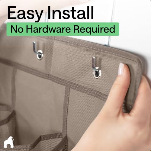 Over the Door Shoe Organizer (Beige / 24 Pockets/4 Hooks)