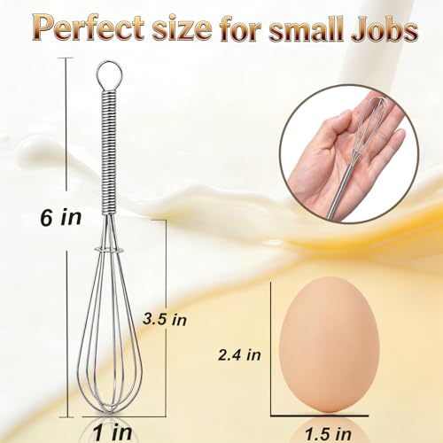 6 Pack Small Wire Whisks (6 inch / 6 Pack Silver)