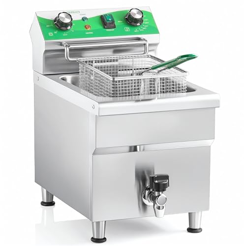 12.7 QT Commercial Fryer Electric Deep Fryer with Basket and Lid (12L)