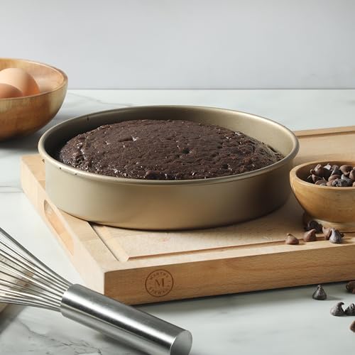 Gallen 8 Inch Round Nonstick Carbon Steel Cake and Bake Pan (Champagne)