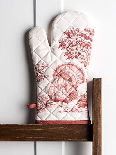 Maison d'Hermine Oven Gloves 100% Cotton Oven Mitt (119 - Holy Jouy - Red / 7.5" x 13" (Oven Mitt))